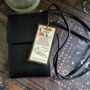 NWT Michael Stevens black leather Carry All